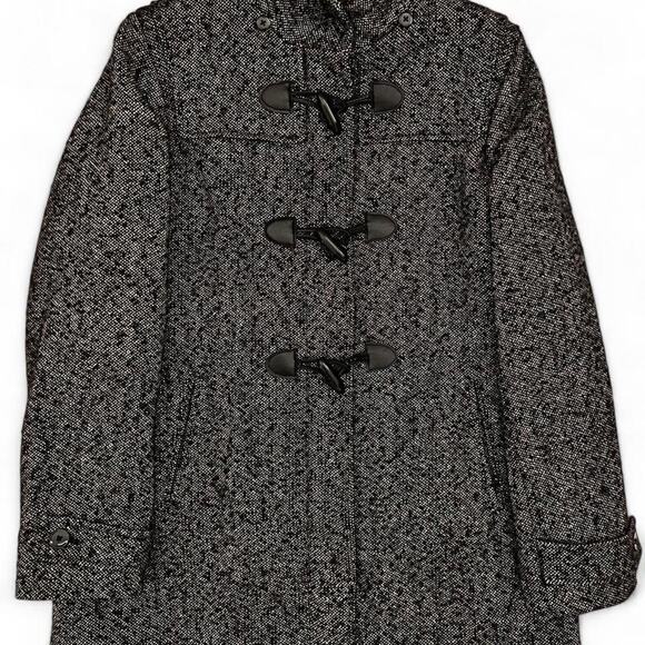 Croft & Barrow Jackets & Blazers - Black & White Tweed Toggle Coat Timeless Wool Blend Minimalist Vintage Women’s M